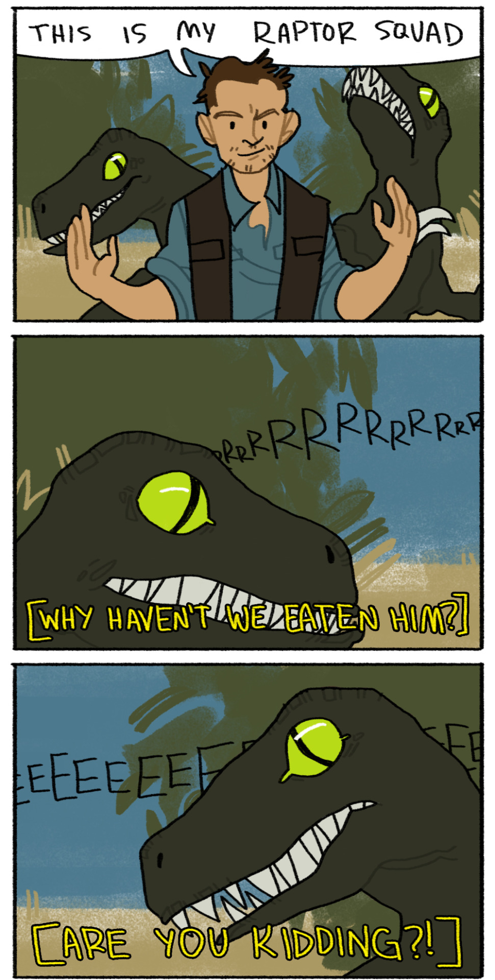 The Reason the Raptors Didnt Eat Chris Pratt in Jurassic World - Comic
