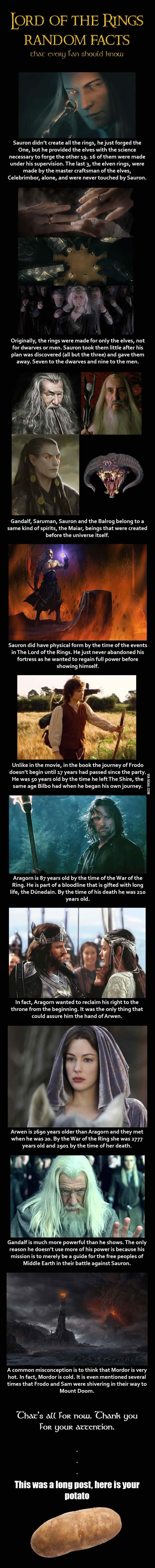 Lord of the Rings Random Facts Part 1