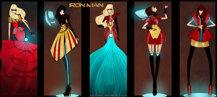 Marvel Black Widow, Iron Man & Loki Fashion Art