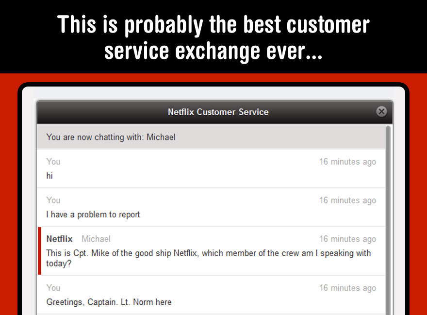 Awesome Customer Service from the Good Ship Netflix