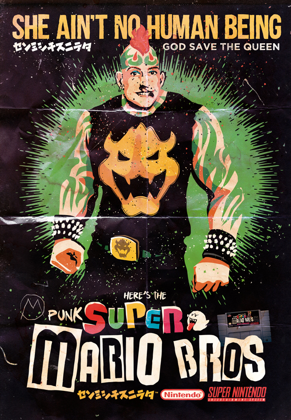 Sid & Nancy Punk Super Mario Bros. Art