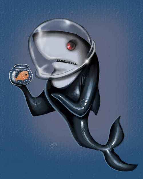 Sharkham Asylum Fan Art: Batman Villains as Sharks