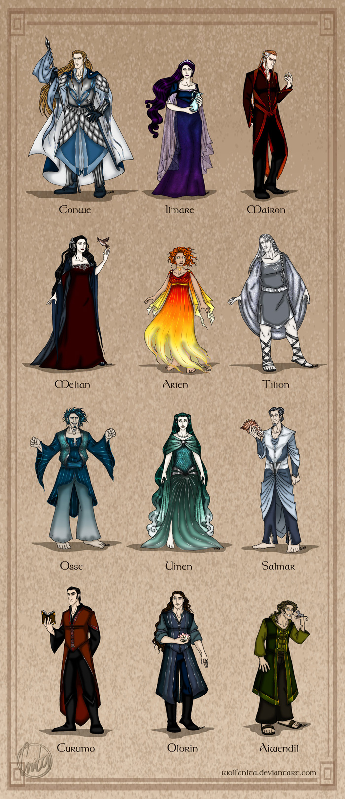 The Valar & The Maiar from The Silmarillion Fan Art