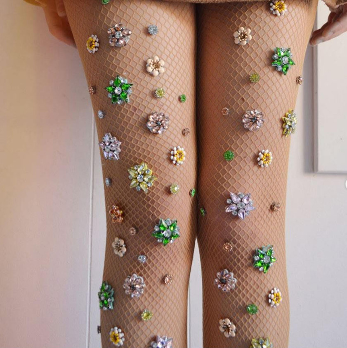 Embroidered Fantasy Fairy Tale Fishnets