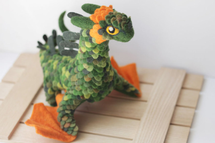Handmade Felt Dragons