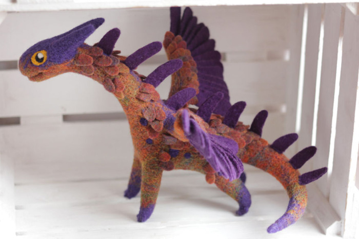 Handmade Felt Dragons