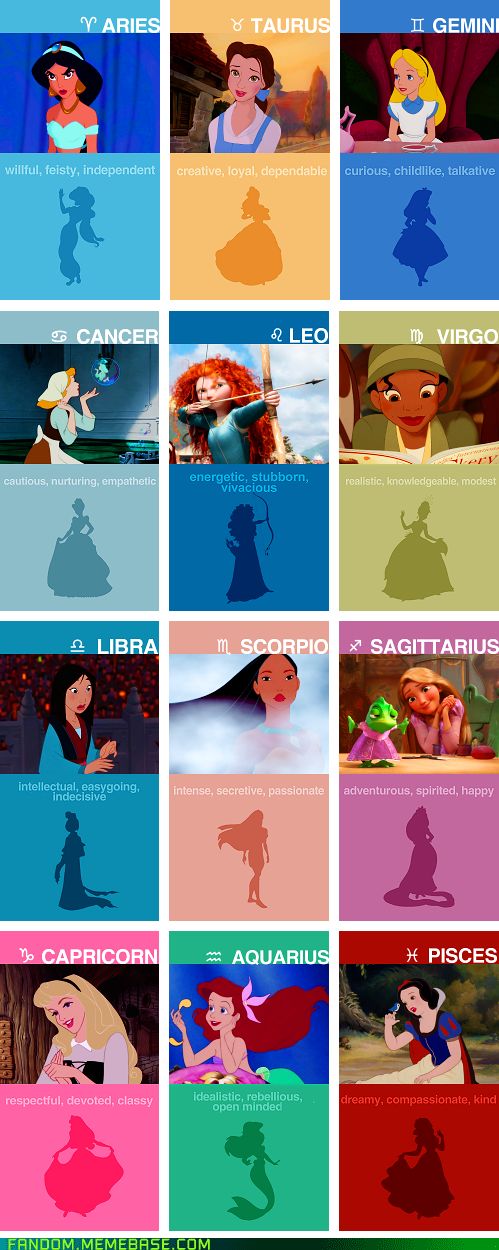 Disney Princess Zodiac Signs