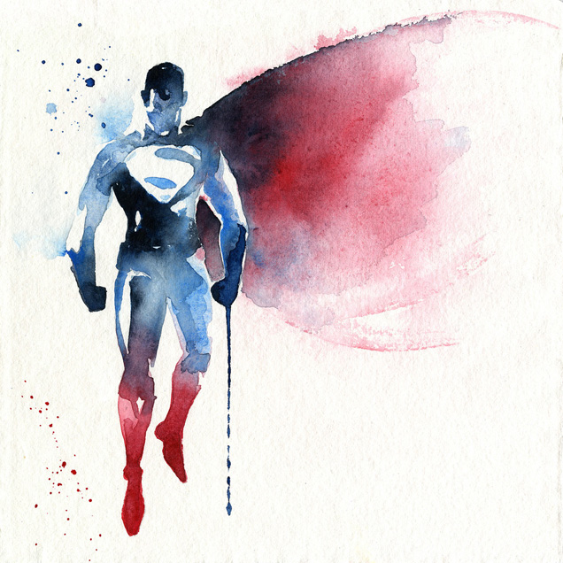 Watercolor Superheroes Fan Art