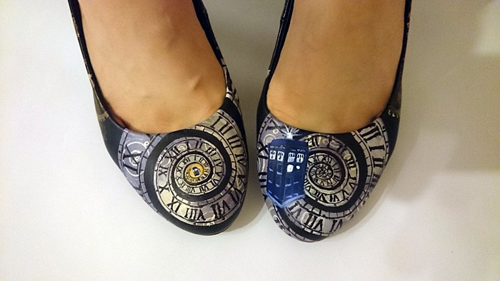 Hand Painted TARDIS Doctor Who Shoes
