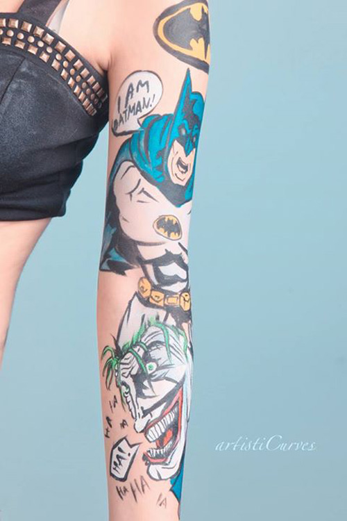 DC Comics + Star Wars Body Paint Tattoos