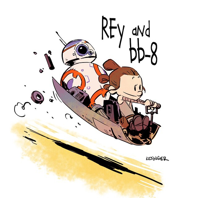Star Wars: The Force Awakens / Calvin and Hobbes Mashup Fan Art