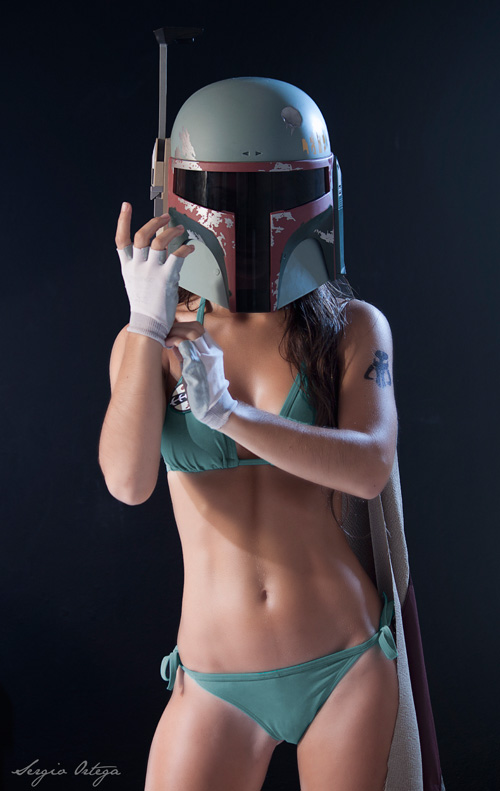 October 25 2014. looks awesome in her fun Boba Fett bikini Star Wars fan ph...