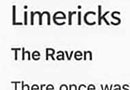 Famous Poems Rewritten as Limericks