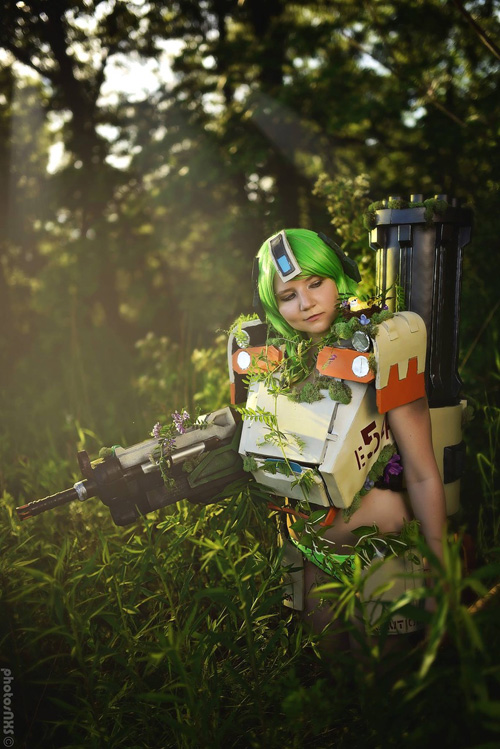 Swimsuit Bastion from Overwatch Cosplay.