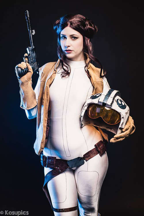 Cosplayer. looks amazing cosplaying as Leia from the Star Wars: Princess Le...