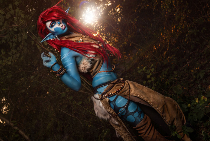 Ben I Images. looks phenomenal cosplaying as a troll from World of Warcraft...