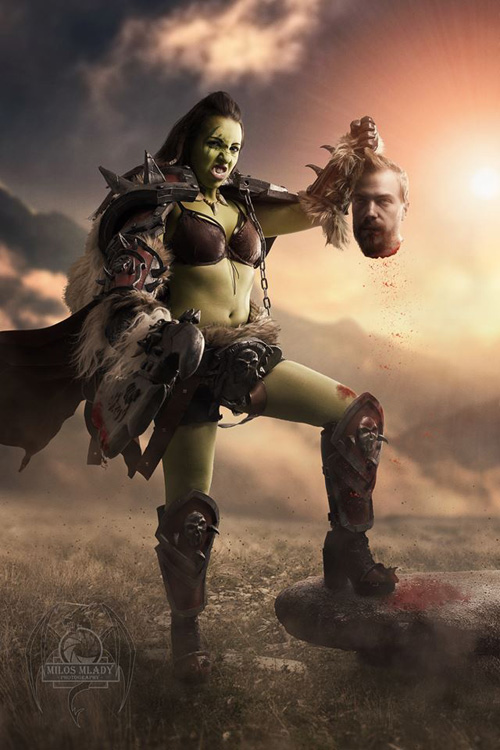 Share. looks totally badass cosplaying as her Orc Warsong Commander from He...