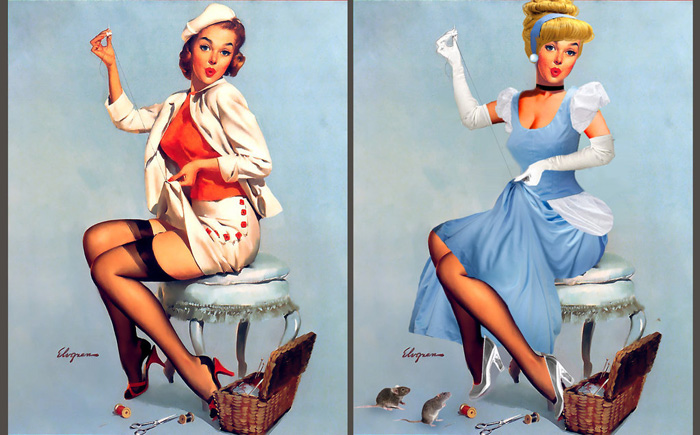 Classic Pinups by Gil Elvgren Turned into Disney Princesses
