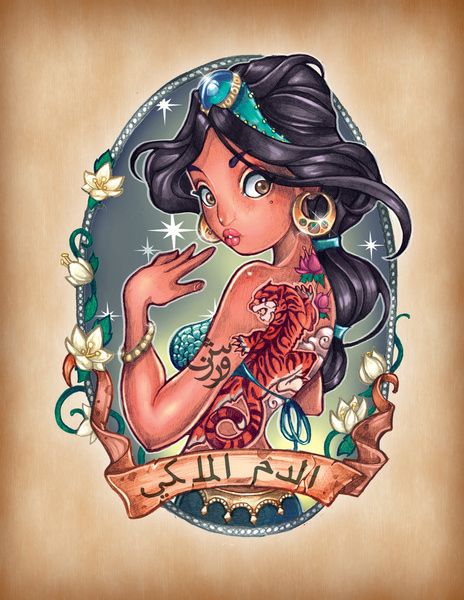 Disney Princess Pinup Tattoos