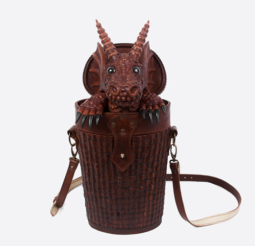 Dragon in Basket Leather Bag-Backpack