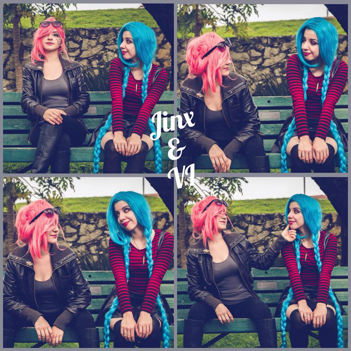 Casual Jinx & Vi from League of Legends Date Cosplay