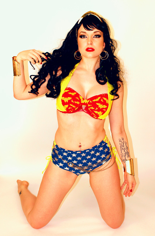 Vintage Bikini Wonder Woman Photoshoot