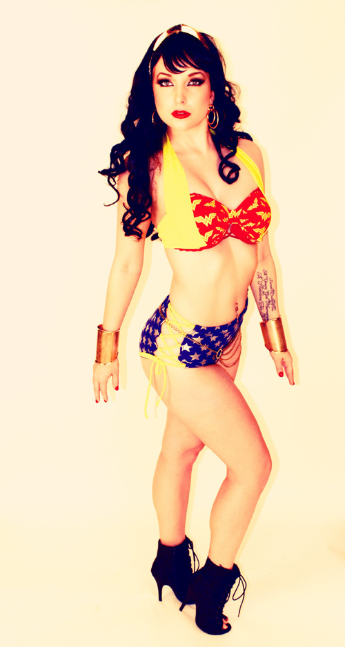 Vintage Bikini Wonder Woman Photoshoot