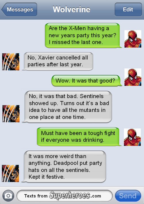 Christmas Texts from Superheroes